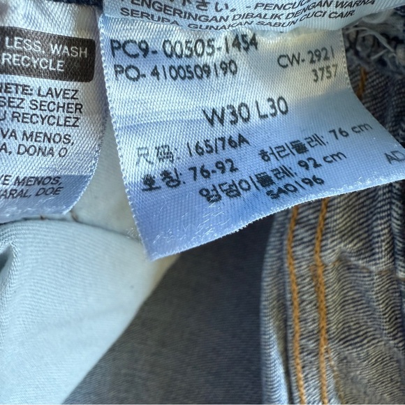 Levi's 505 Men's Straight Jeans W30 L30 Classic Blue Denim Casual Medium Wash - Picture 7 of 8